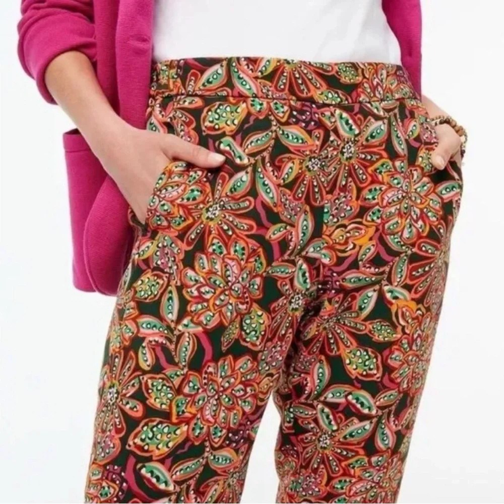 J. Crew Multicolor Floral Jamie pant with elastic waist and pockets‎ Sz 10 EUC